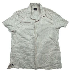 UNTUCKit Shirt Mens XL 100% Linen Short Sleeve Button Slim Fit Wrinkle Free